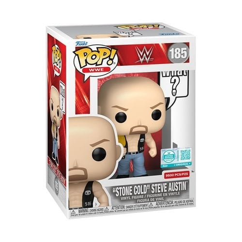 Funko Pop! WWE Vinyl Figures - Select Figure(s) #185 Stone Cold Steve Austin 'What?' (EE Exclusive)