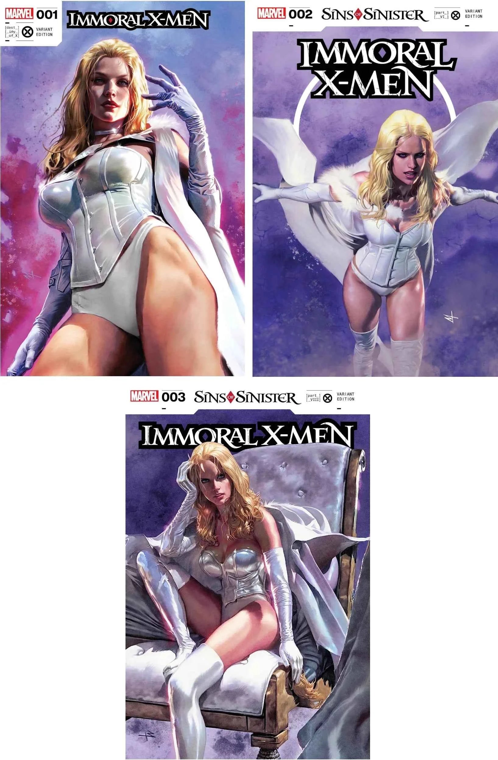 IMMORAL X-MEN #1,2,3 (MARCO TURINI EXCLUSIVE VARIANT SET) ~ Special Bundle Deal! Main image
