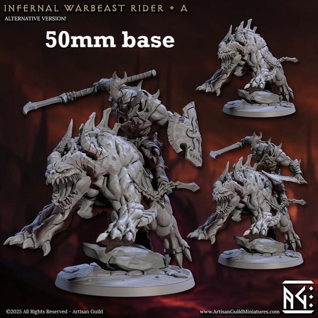 Infernal Belzatu Warbeast Riders: Sculpt A (Demon Warrior Cavalry Unit) Hover Image