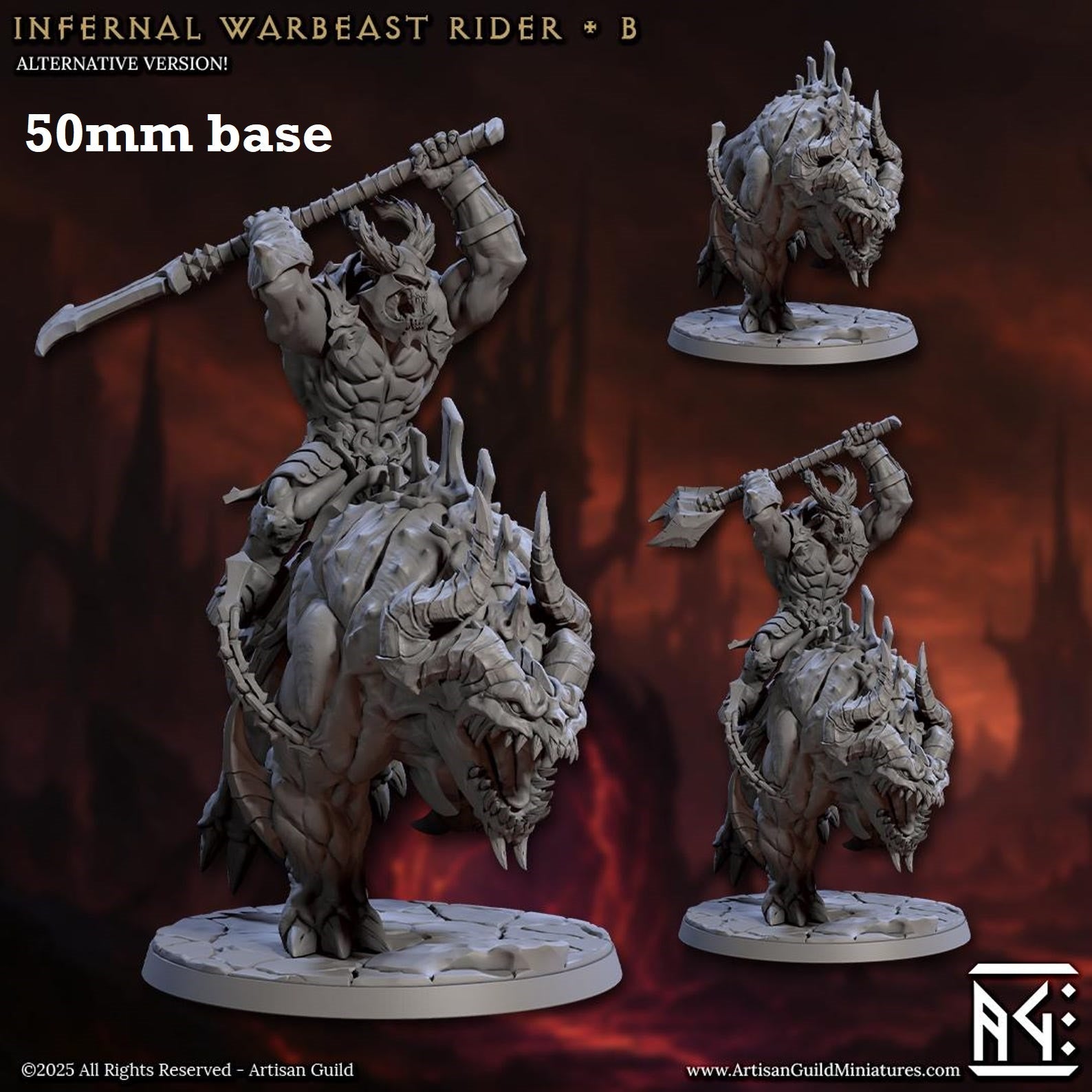 Infernal Belzatu Warbeast Riders: Sculpt B (Demon Warrior Cavalry Unit) Main image