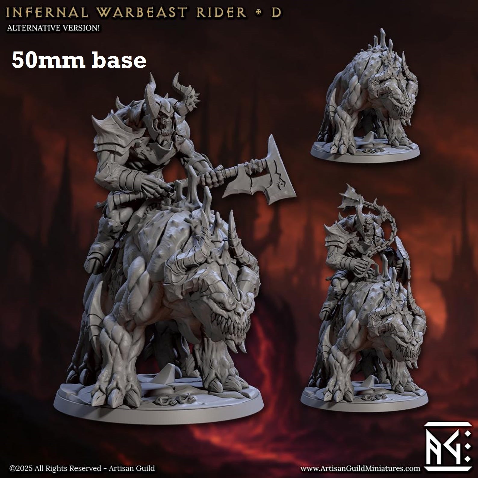 Infernal Belzatu Warbeast Riders: Sculpt D (Demon Warrior Cavalry Unit) Main image