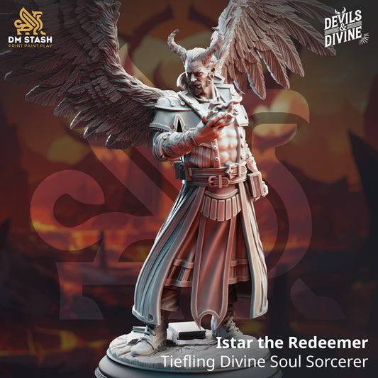 Istar the Redeemer (Male Tiefling Divine Soul Sorcerer)