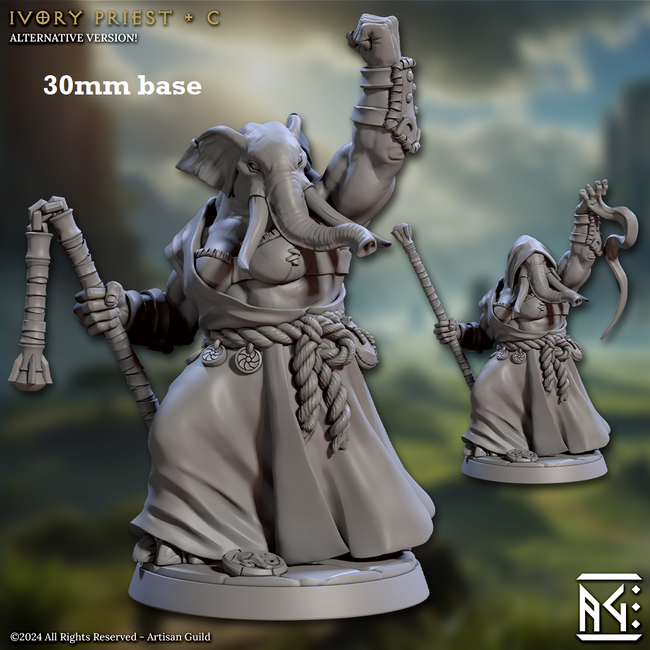 Ivory Priest - Sculpt C (Female Loxodon Monk) Hover Image
