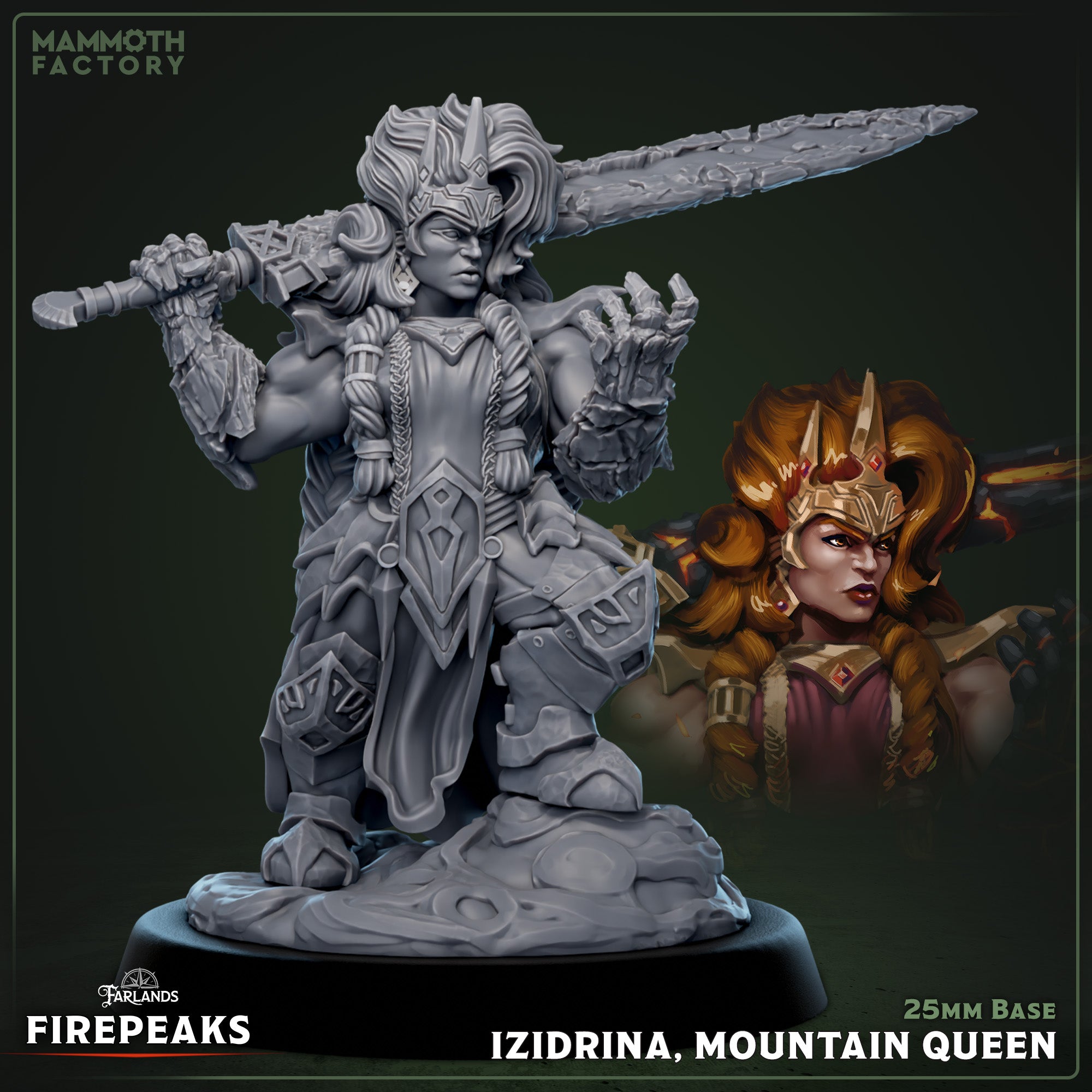 Izidrina, Mountain Queen (Female Dwarf Barbarian Noble) Main image