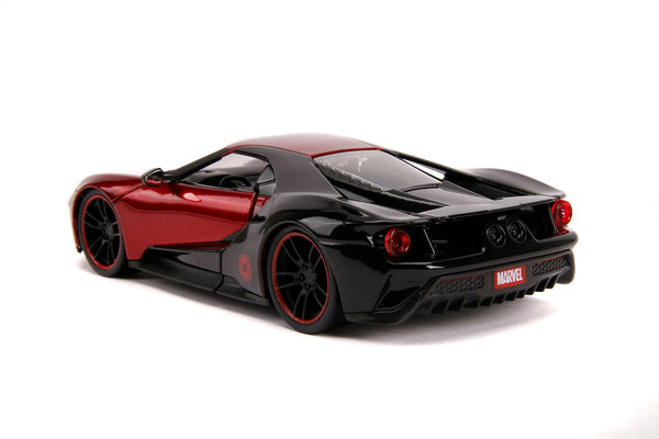 2017 Ford GT with Miles Morales Diecast Figurine "Spider Man" "Marvel" Series 1/24 Diecast Model Car by Jada