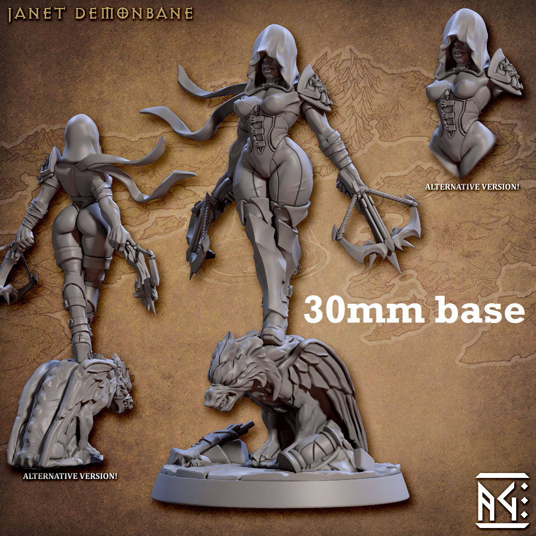 Janet Demonbane (Female Human Hunter Pinup) Main image