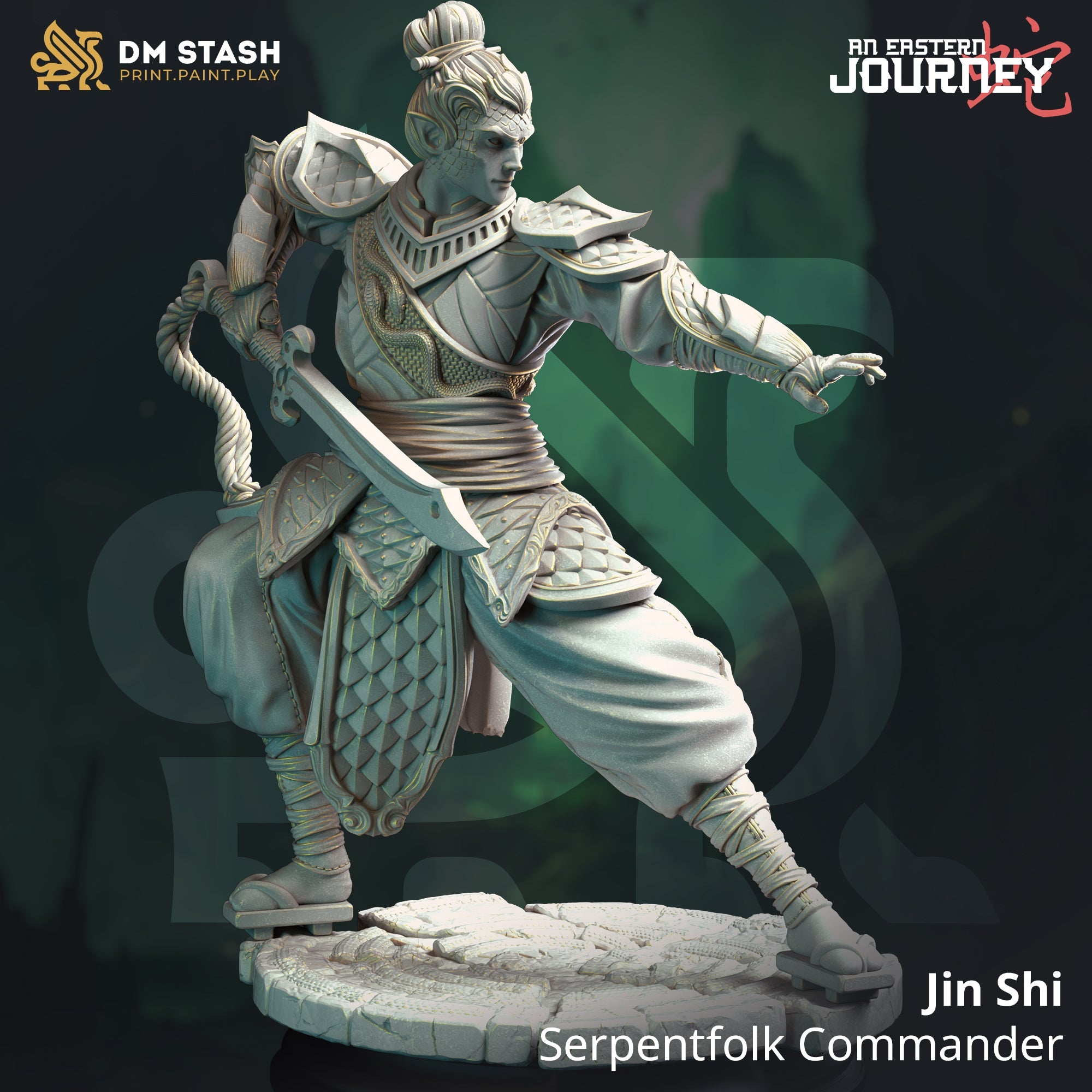 Jin Shi, Serpentfolk Commander (Male Yuan-ti Fighter) Main image