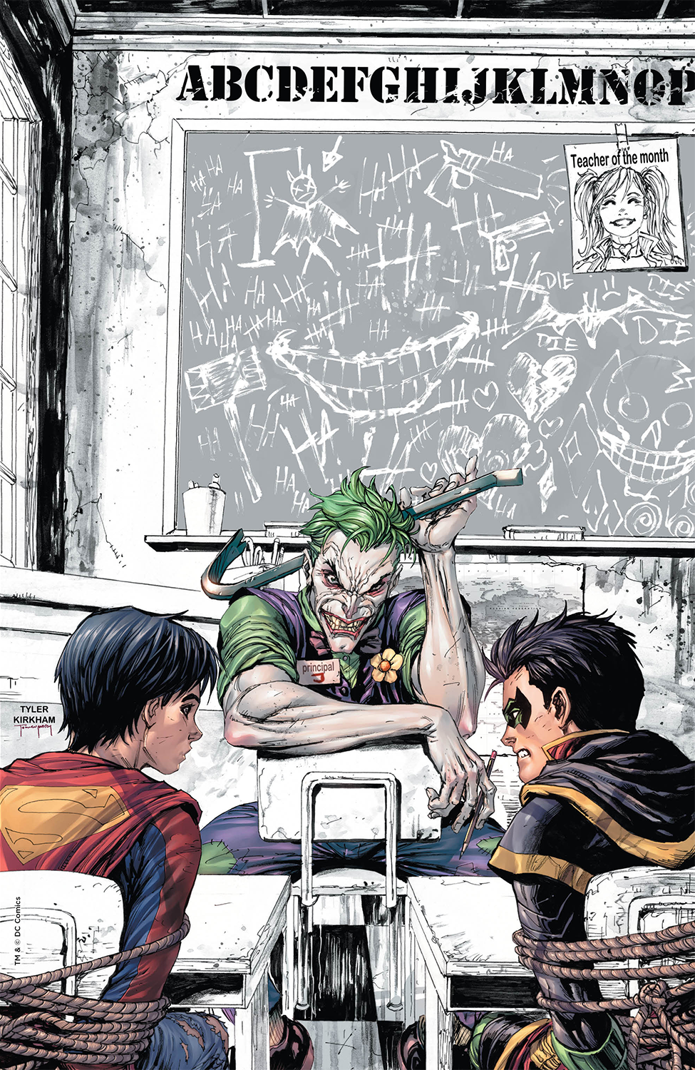 SUPER SONS #1 DETENTION UNKNOWN COMICS TYLER KIRKHAM CON EXCLUSIVE JOKER ONLY - Collectors World Toys Main image