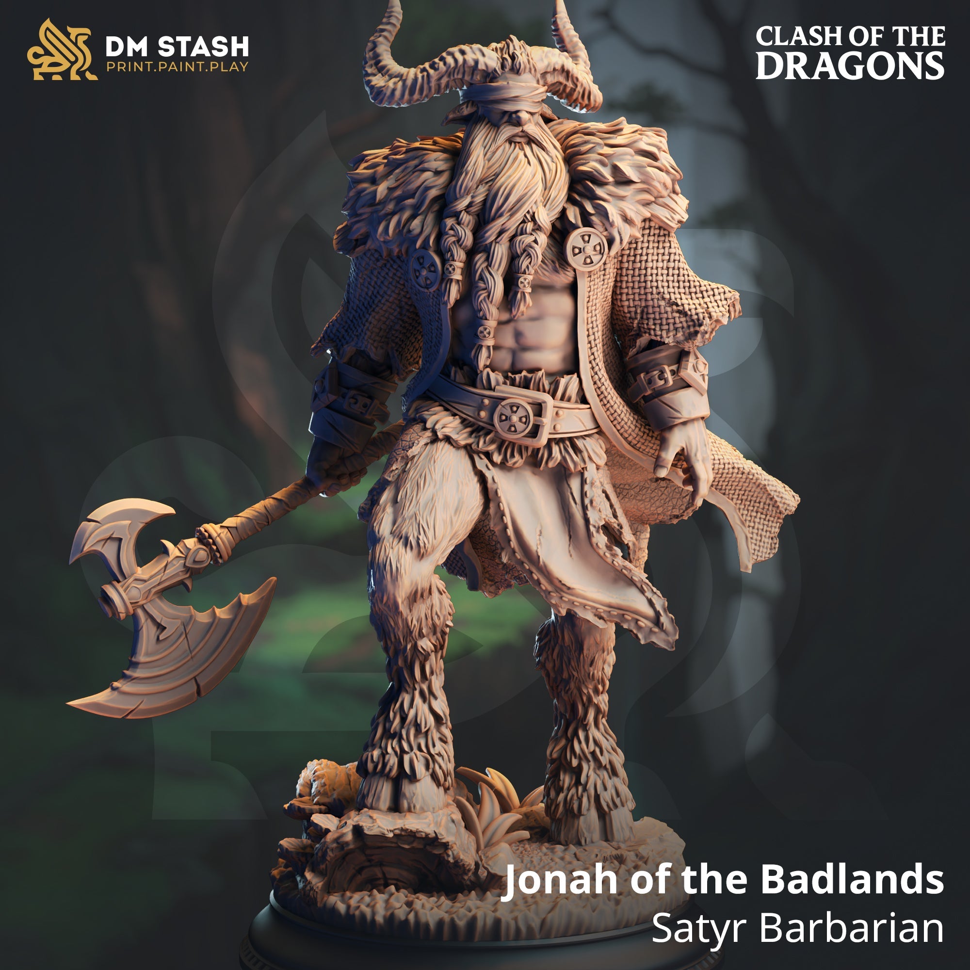 Jonah of the Badlands (Blind Male Satyr Barbarian) Main image