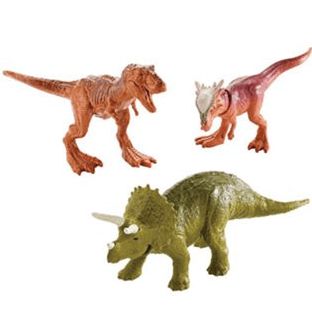Jurassic World: Fallen Kingdom Dino-Mites 3-Pack Mini-Figure - Triceratops", " T-Re Main image