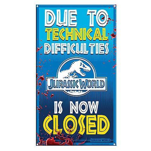 Jurassic World Ride Closed Medium Metal Sign - Collectors World Toys