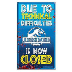 Jurassic World Ride Closed Medium Metal Sign - Collectors World Toys