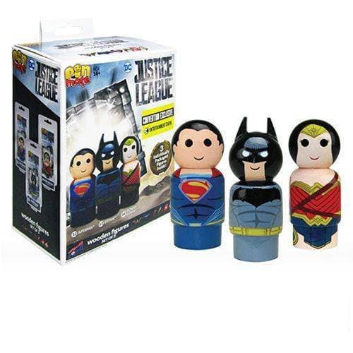 Justice League Pin Mate Wooden Figure Set of 3 - Convention Exclusive - Collectors World Toys