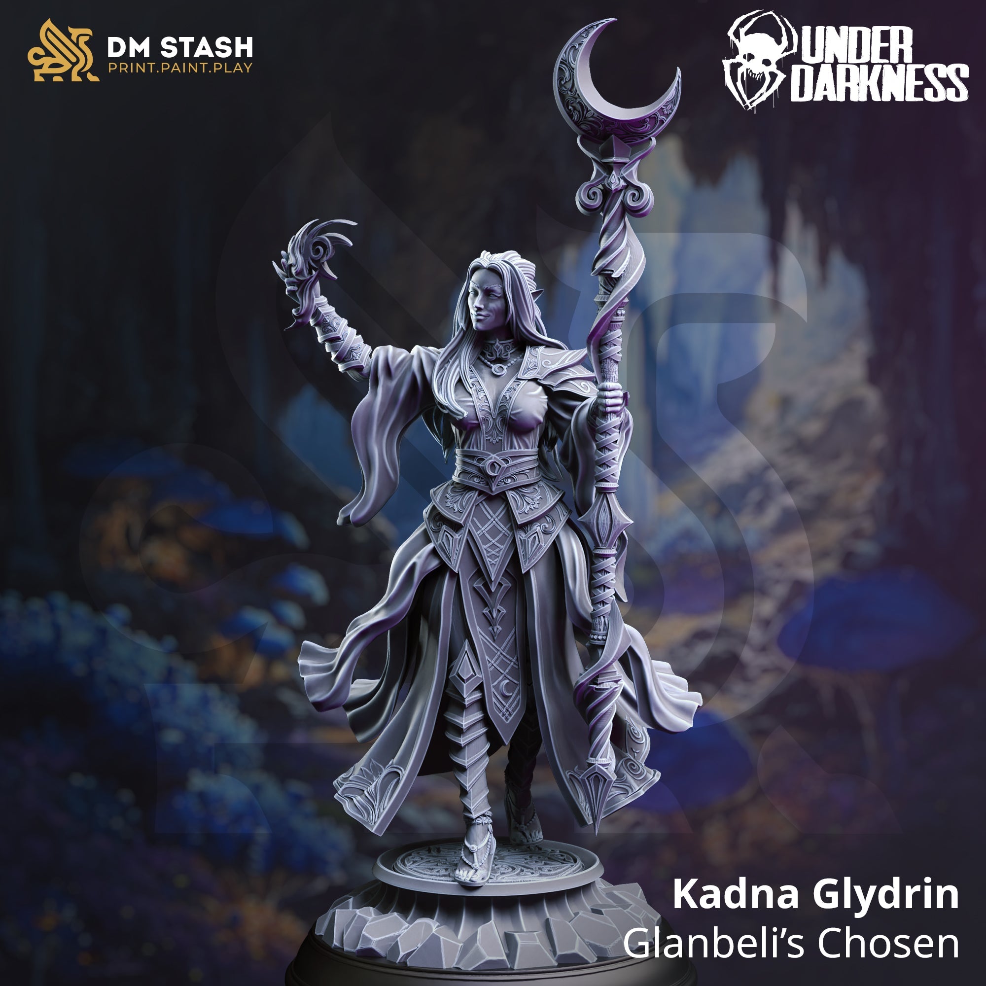 Kadna Glydrin, Glanbeli’s Chosen (Female Drow Cleric) Main image