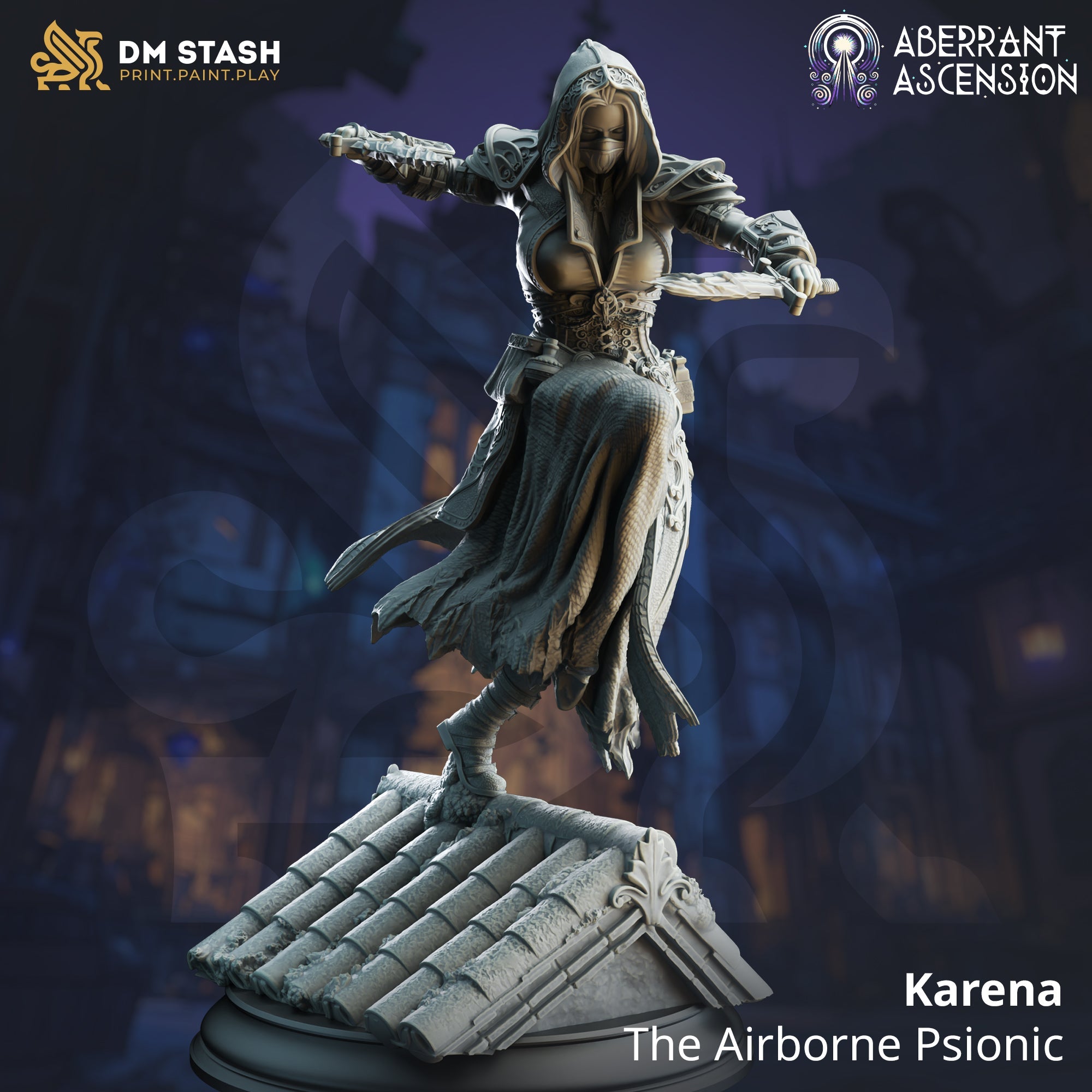 Karena, the Airborne Psionic (Female Half-Elf Assassin) -