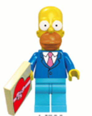 Homer Simpson Custom Minifig - Collectors World Toys Hover Image
