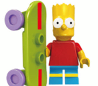 Bart Simpson with Skateboard Custom Minifig - Collectors World Toys Hover Image