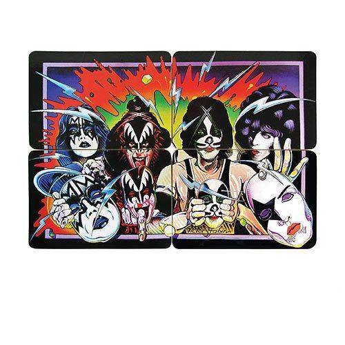 KISS Unmasked Coaster Set of 4 - Collectors World Toys