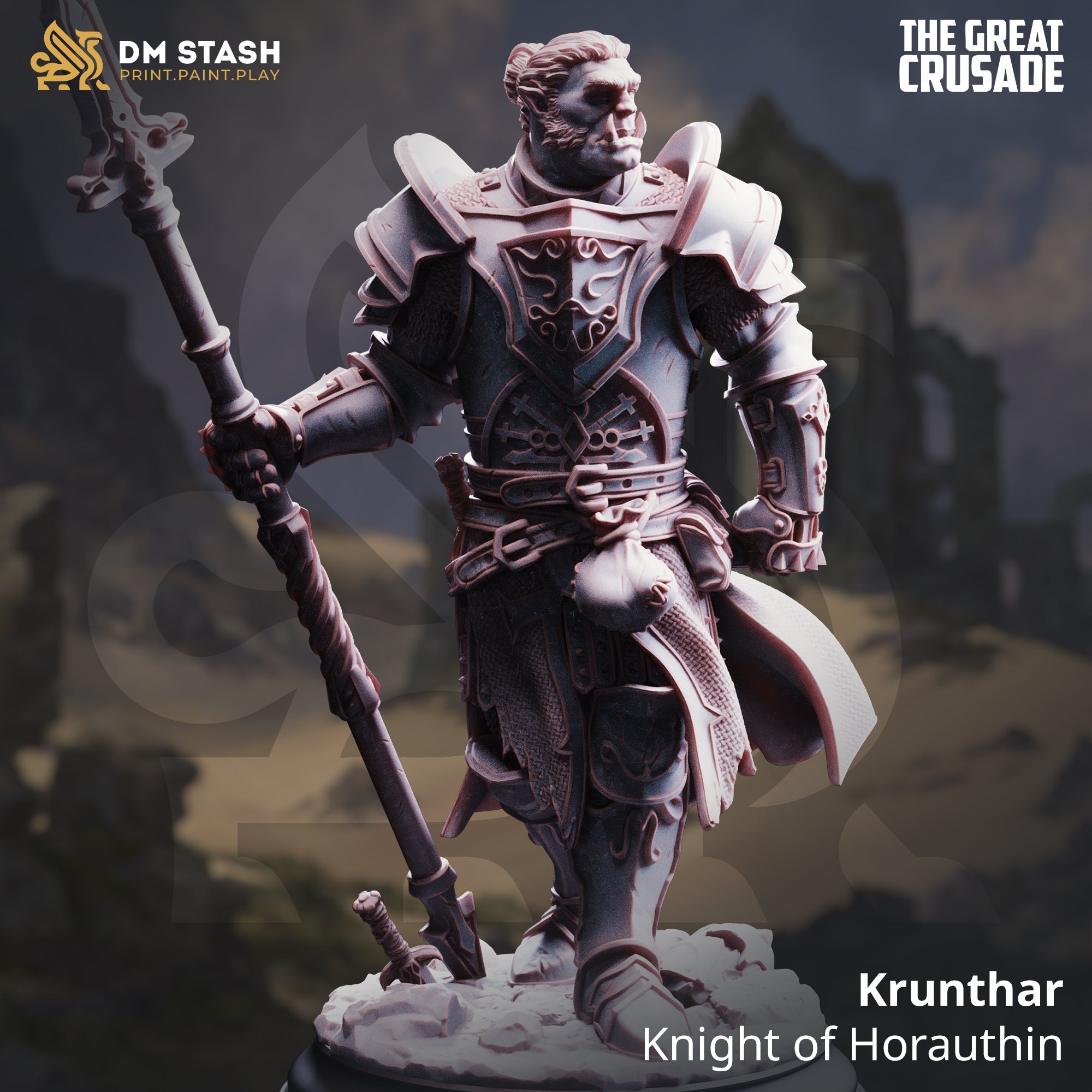 Krunthar, Knight of Horauthin (Male Half-Orc Paladin) Main image