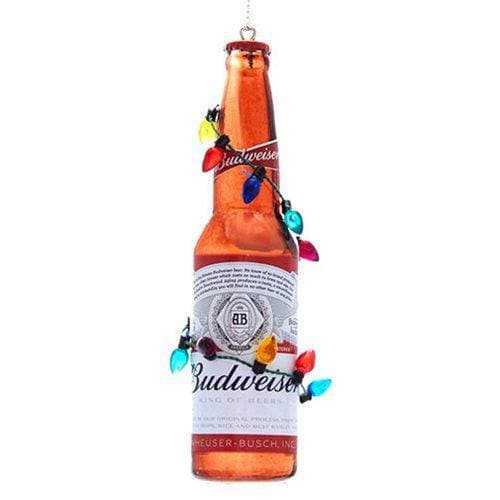 Kurt Adler - Budweiser Beer Ornament - Choose your Style Budweiser Bottle with Bulbs 4 1 2-Inch