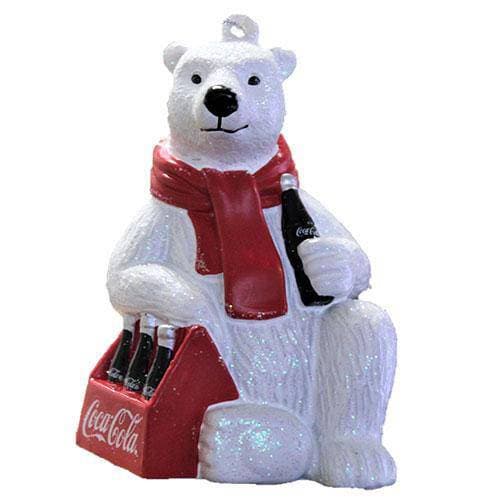 Kurt Adler - Coca Cola Ornament - Choose your Style Polar Bear 6-Pack 3 1 2-Inch