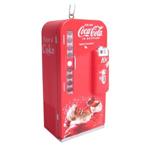 Kurt Adler - Coca Cola Ornament - Choose your Style Santa Vending Machine 3 3 4-Inch