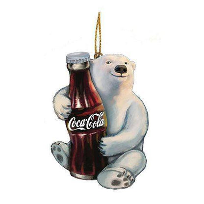Kurt Adler - Coca Cola Ornament - Choose your Style Coke Bear with Bottle Blow Mold