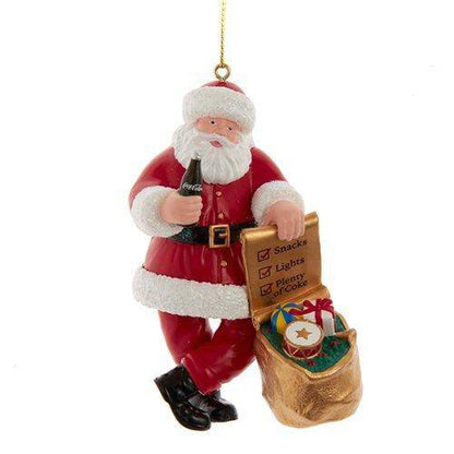 Kurt Adler - Coca Cola Ornament - Choose your Style Santa 4-Inch