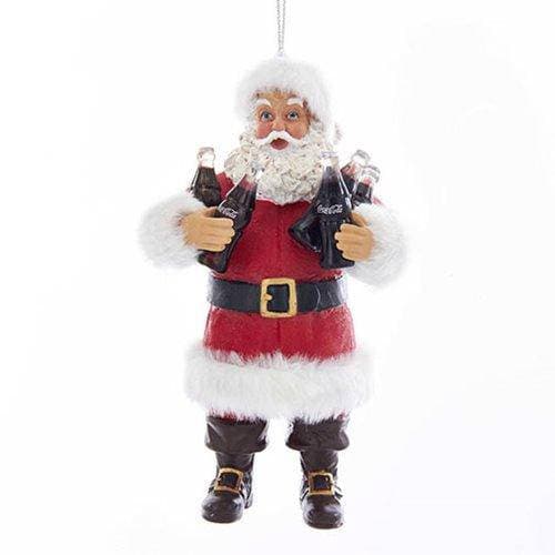 Kurt Adler - Coca Cola Ornament - Choose your Style Santa Holding Coke Bottles 5-Inch