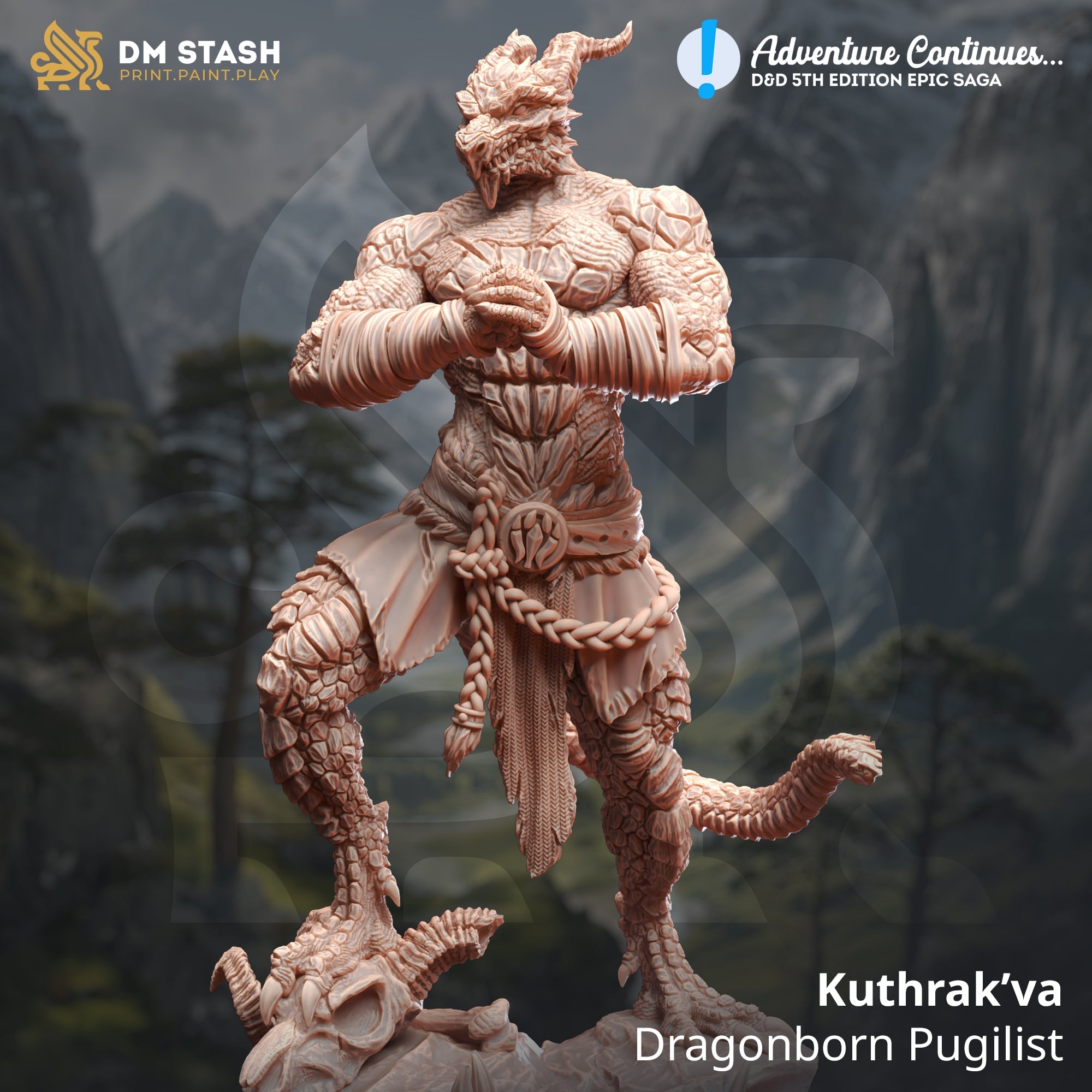 Kuthrak'va, Dragonborn Pugilist (Male Dragonborn Fighter) Main image