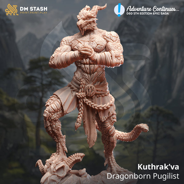 Kuthrak'va, Dragonborn Pugilist (Male Dragonborn Fighter)