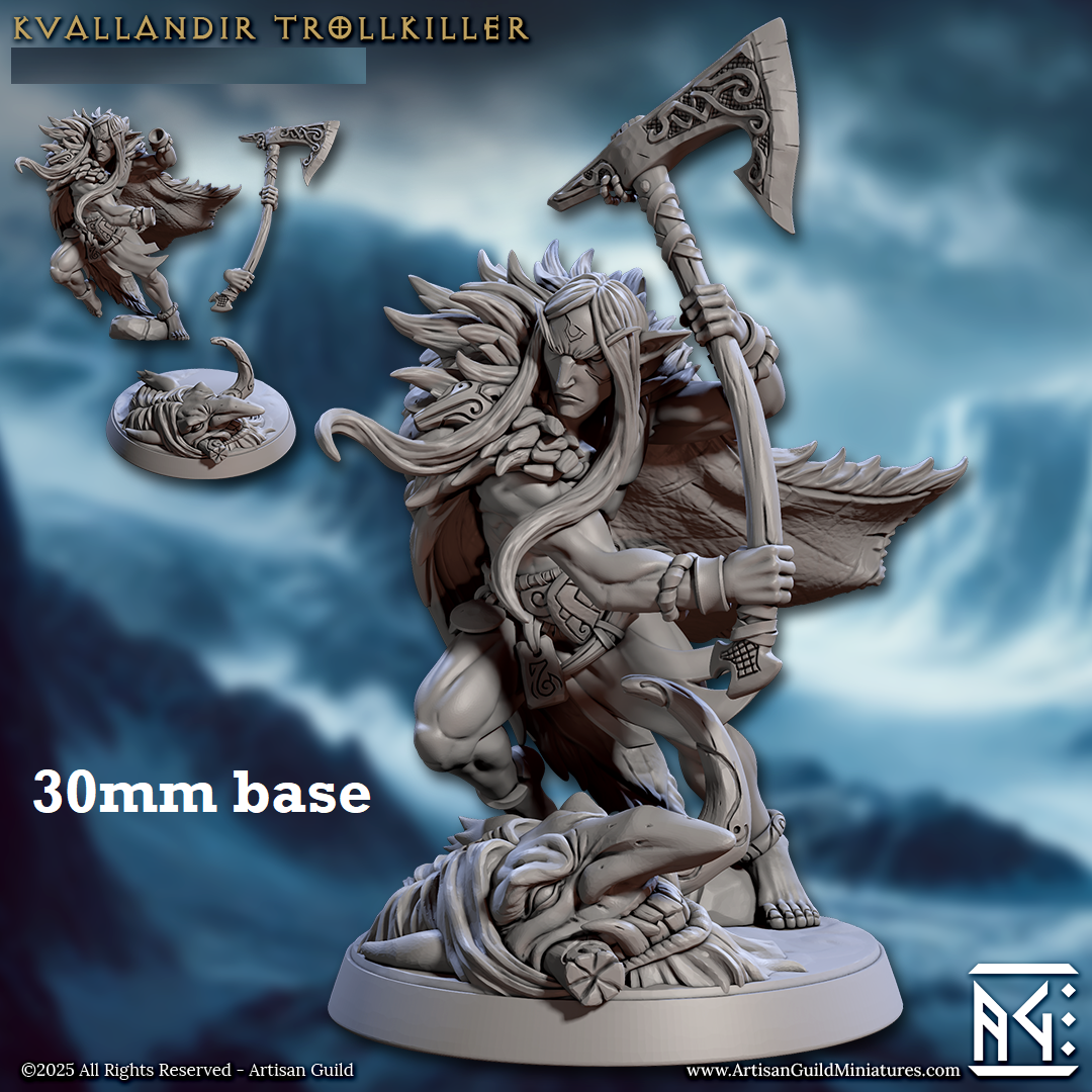 Kvallandir Trollkiller (Male Elf Barbarian)