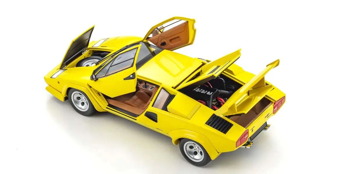 Kyosho - 1/18 Scale Lamborghini Countach LP5000 Quattrovalvole Yellow Model Diecast Car