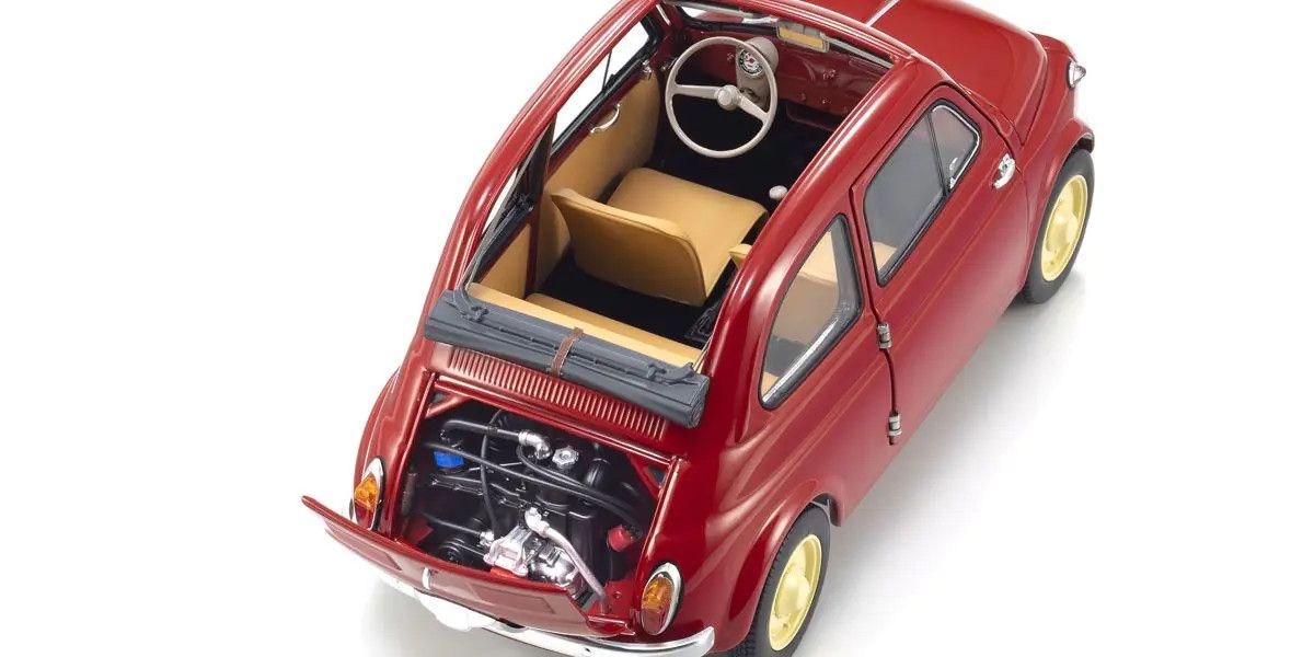 1/18 Fiat Nuova 500 Diecast Model, Coral Red