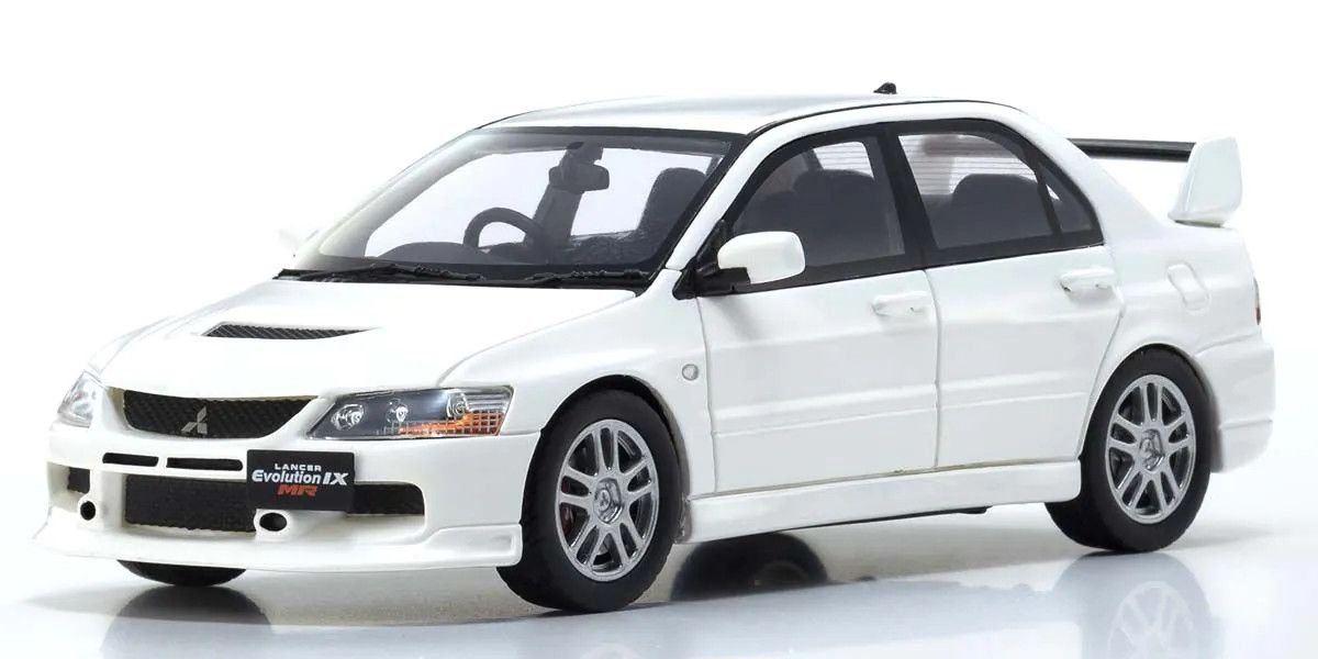 1/43 Scale Mitsubishi Lancer Evolution IX MR, White Diecast Car