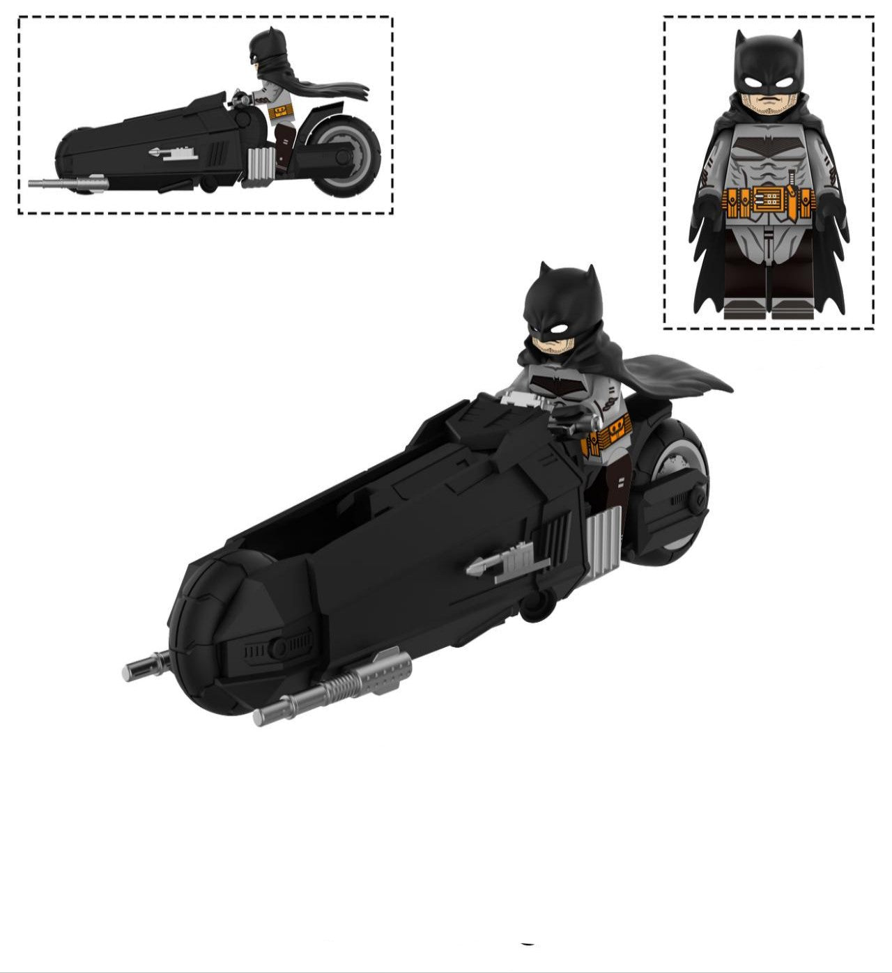Batman Custom Minifigure with Bat Bike Main image