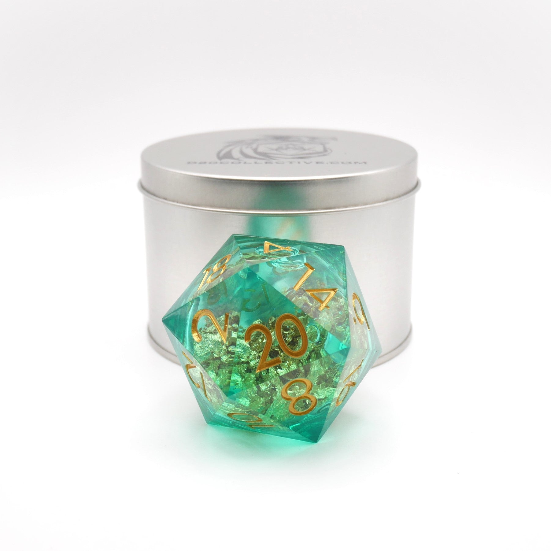 Leprechaun's Gold - Giant D20 Liquid Core DnD Dice Set | Acrylic RPG Gaming Dice Main image