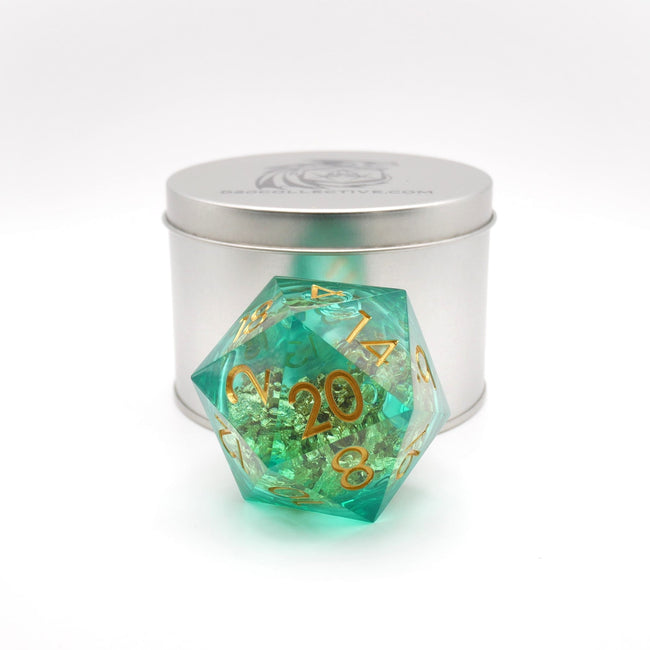 Leprechaun's Gold - Giant D20 Liquid Core DnD Dice Set | Acrylic RPG Gaming Dice - Collectors World Toys Hover Image