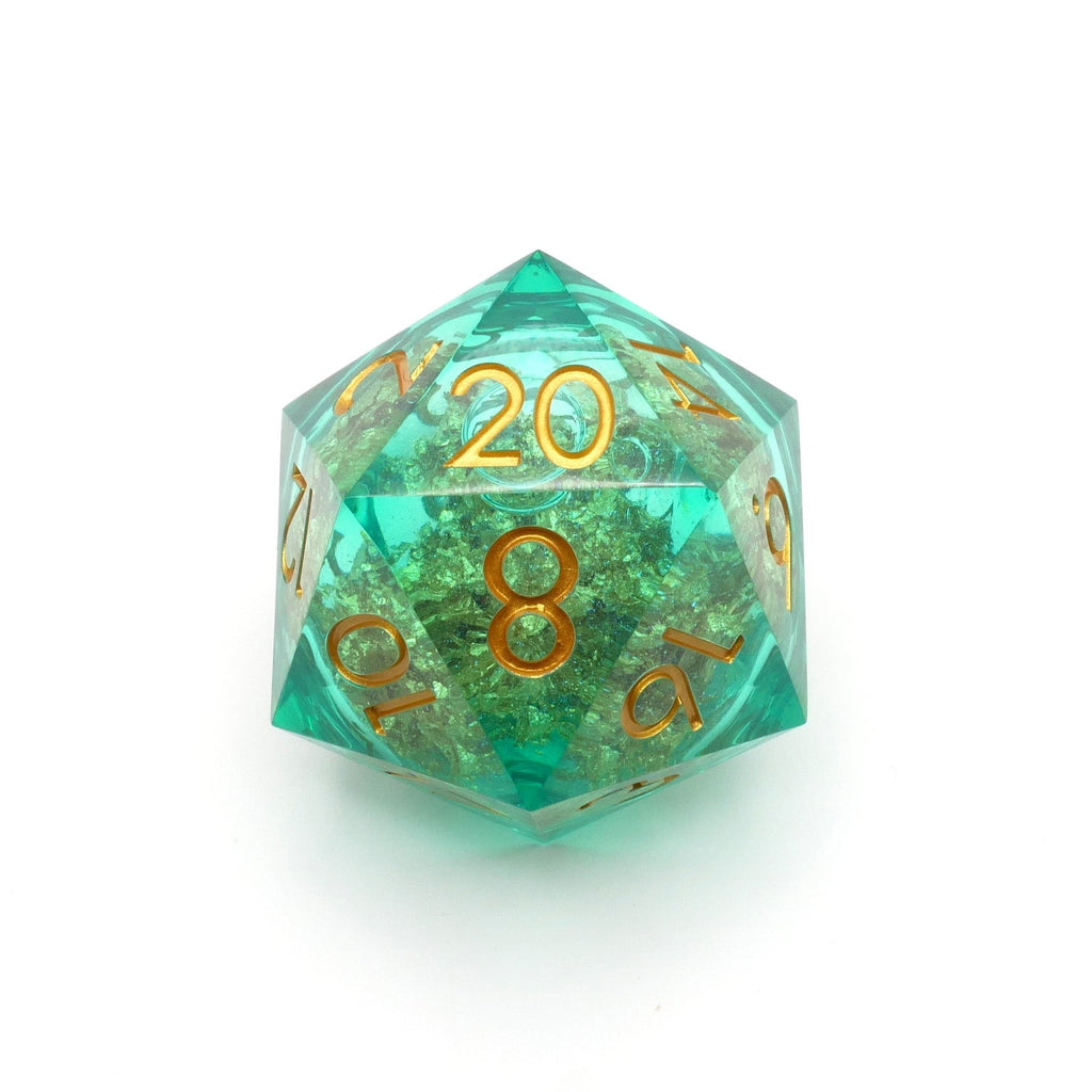 Leprechaun's Gold - Giant D20 Liquid Core DnD Dice Set | Acrylic RPG Gaming Dice - Collectors World Toys