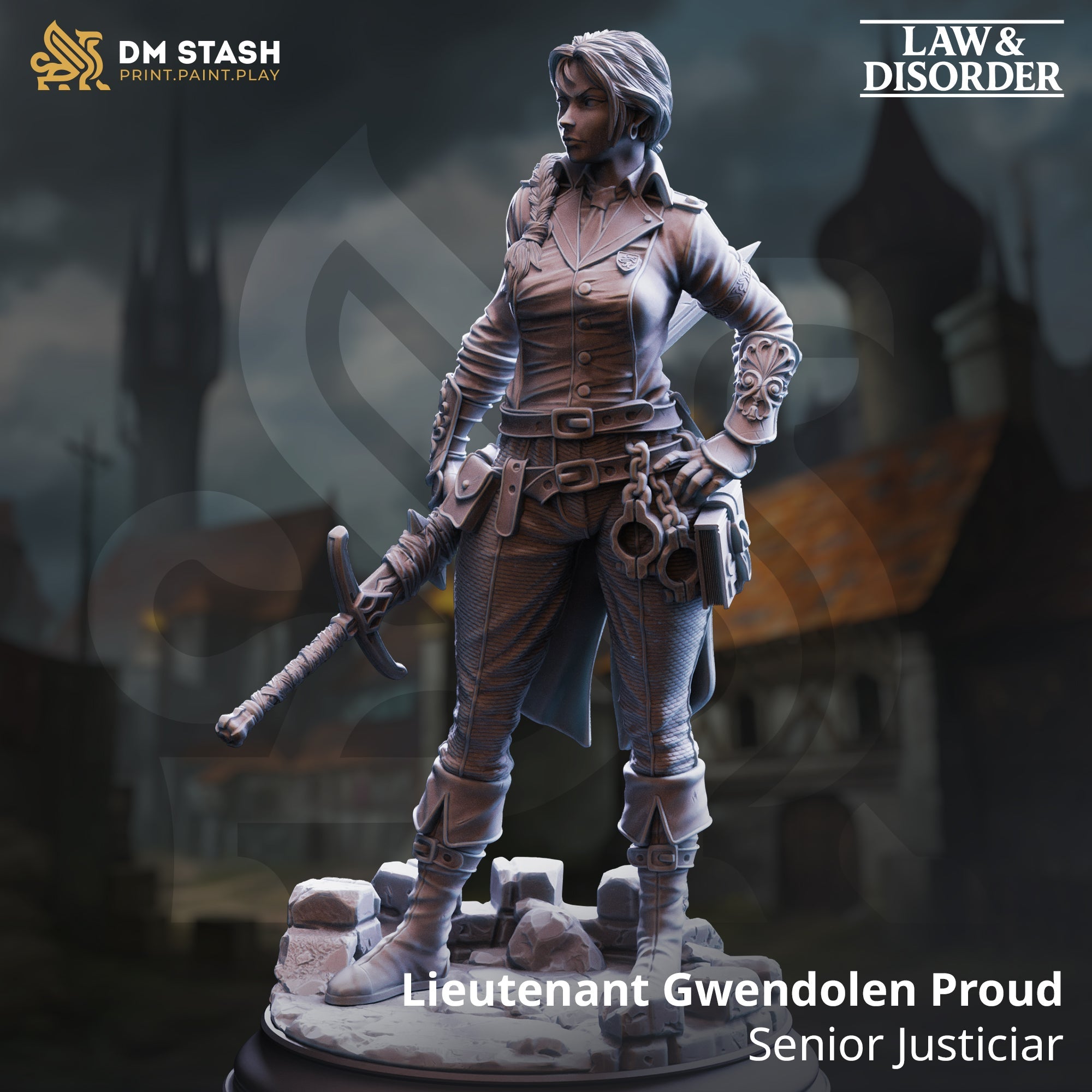 Lieutenant Gwendolen Proud, Senior Justiciar (Female Human Fighter)