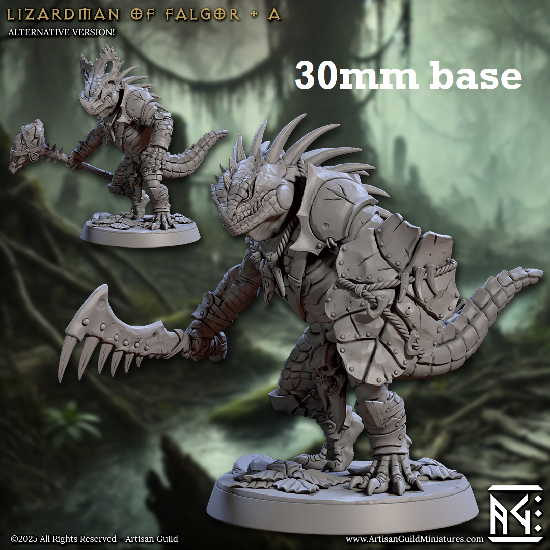 Lizardman of Falgor: Sculpt A (Male Lizardfolk Warrior) Main image