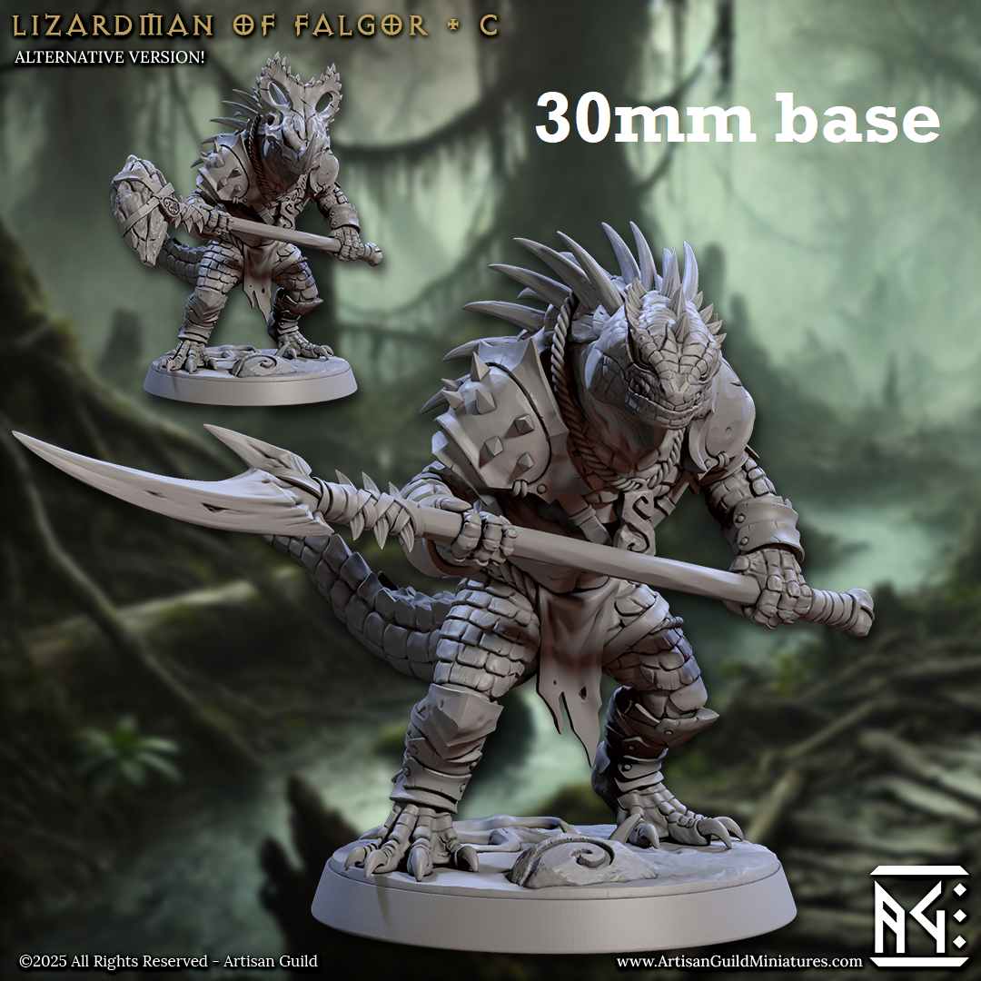 Lizardman of Falgor: Sculpt C (Male Lizardfolk Warrior) Main image
