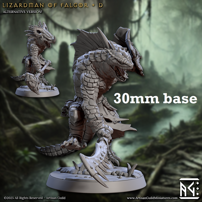 Lizardman of Falgor: Sculpt D (Male Lizardfolk Warrior) Hover Image