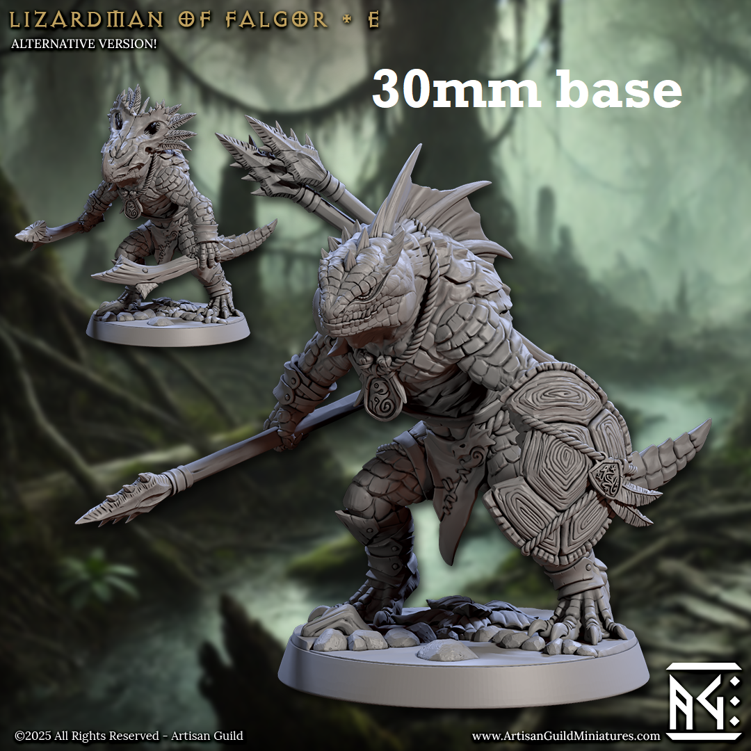Lizardman of Falgor: Sculpt E (Male Lizardfolk Warrior) Main image