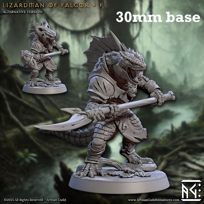 Lizardman of Falgor: Sculpt F (Male Lizardfolk Warrior) Hover Image