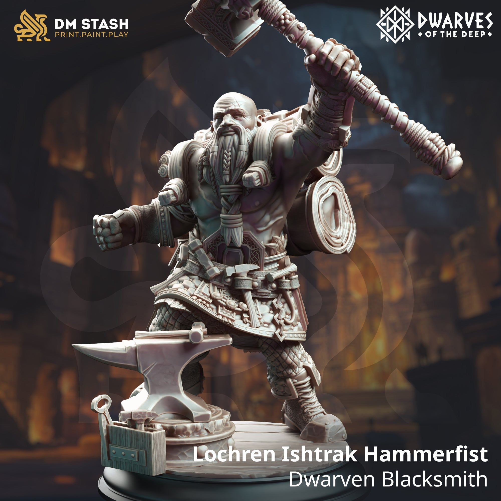 Lochren Ishtrak Hammerfist, Dwarven Blacksmith (Male Dwarf Barbarian) Main image