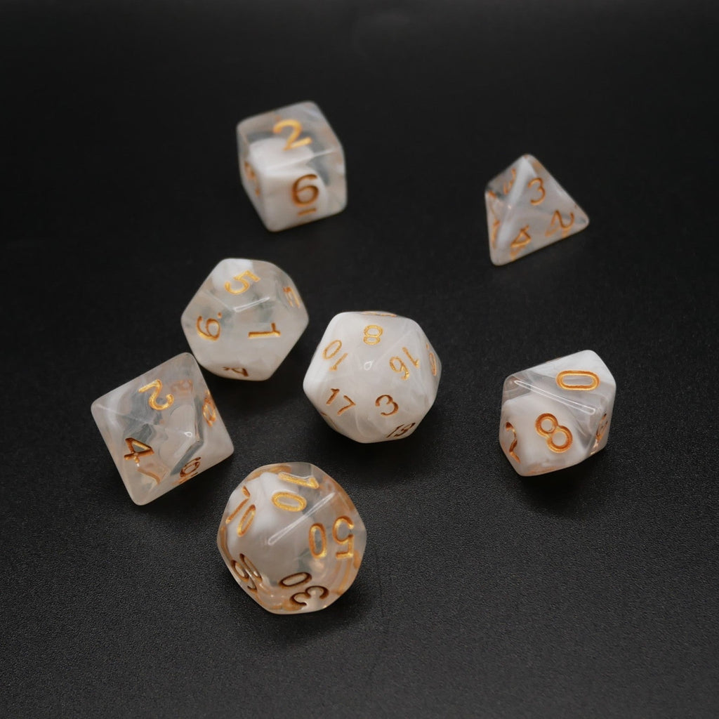 Lost Memories - 7 Piece DnD Dice Set | Acrylic RPG Gaming Dice - Collectors World Toys