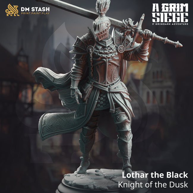 Lothar the Black, Knight of the Dusk (Male Human Dark Paladin) Hover Image