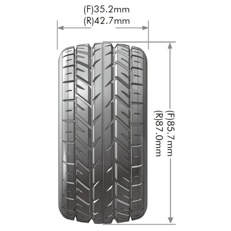 Louise R/C - E-Rocket 1/10 4WD Front Buggy Tire, Soft, Mounted on White