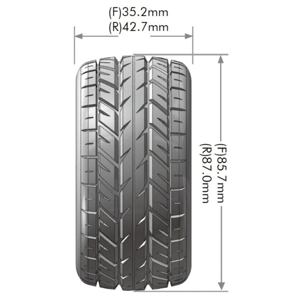 Louise R/C - E-Rocket 1/10 4WD Front Buggy Tire, Soft, Mounted on White